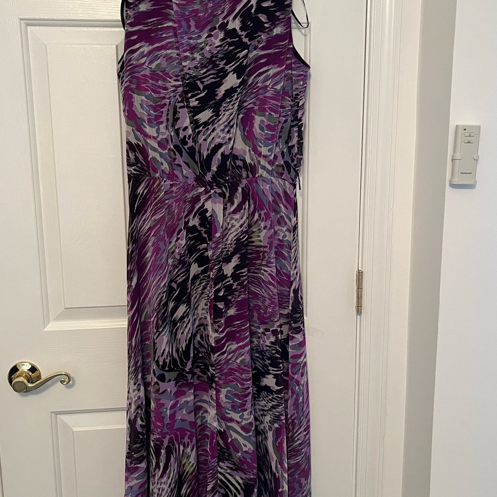 J.B.S. Women's Maxi Dress in Purple and Black Swirl - Picture 3 of 3